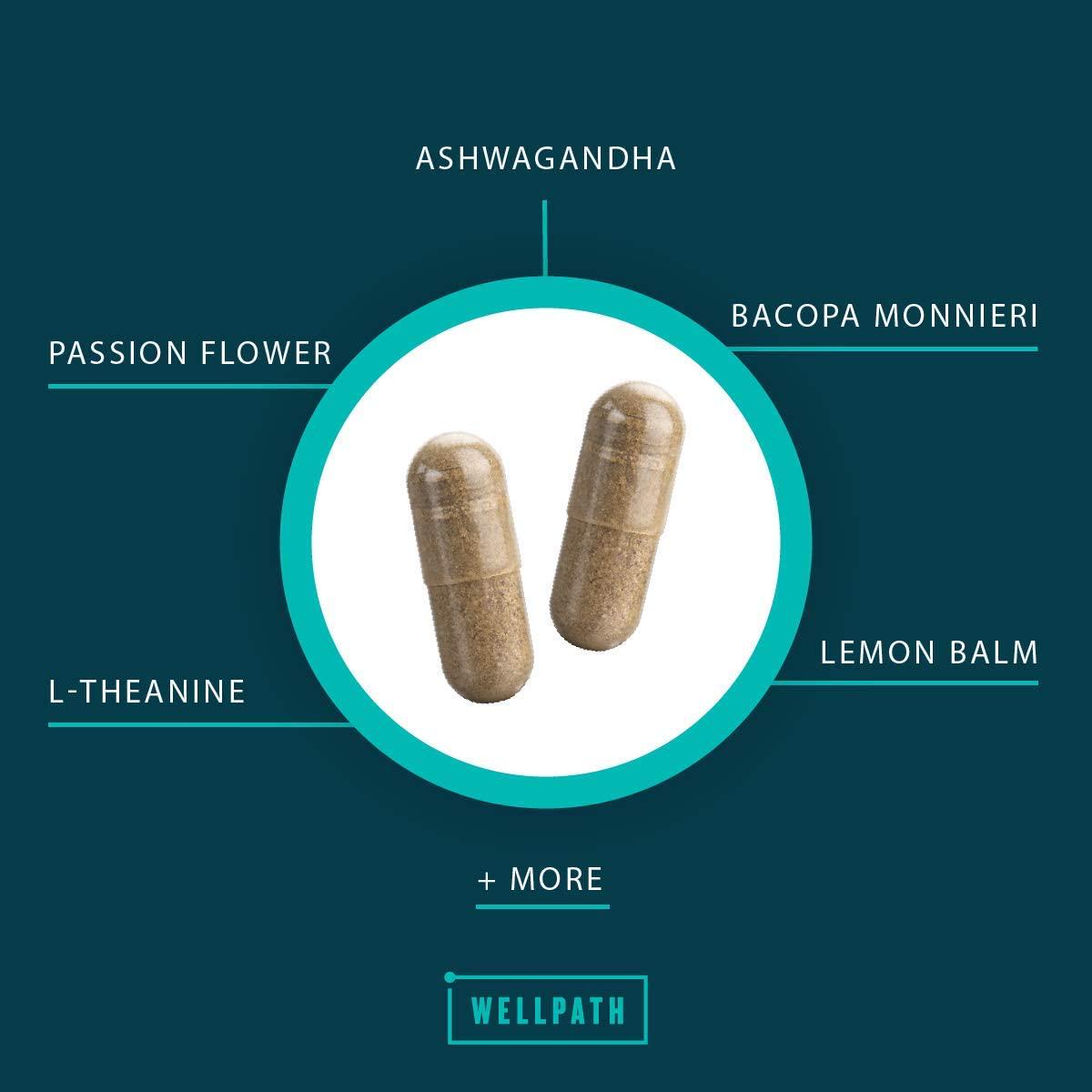 Zen Anxiety and Stress Relief Supplement - Natural Herbal Formula Supporting Calm, Positive Mood with Ashwagandha, L-Theanine, Rhodiola Rosea - 60 Vegetarian Capsules