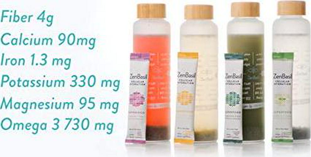 Zen Basil Cellular Hydration- Superfood Hydration Powder Packets | Electrolyte Drink Mix | Paleo 16 Single-Serving Sticks | No Sugar, No Artificial Flavors, Kosher, Keto, Non-GMO, Vegan | Lectin-Free