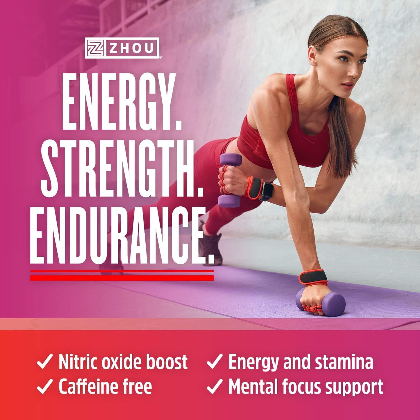 Zhou Nutrition Lite Up, No Caffeine, Non-Stimulant Pre Workout, Nitric Oxide Booster, No Sugar Added, Vegan, Gluten Free, Non GMO, Berry Lemonade, 30 Servings (37738)