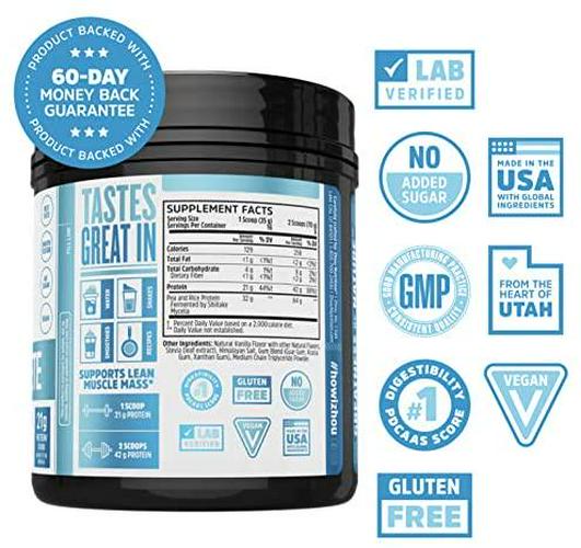 Zhou Nutrition Plant Complete Vegan Protein Powder, Easy to Digest, Non Dairy, No Sugar Added, Gluten Free, Vanilla, 16 Servings