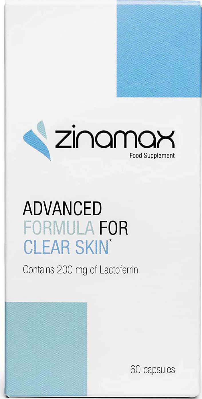 Zinamax Advanced Formula with Lactoferrin for Clear Skin, 60 Capsules