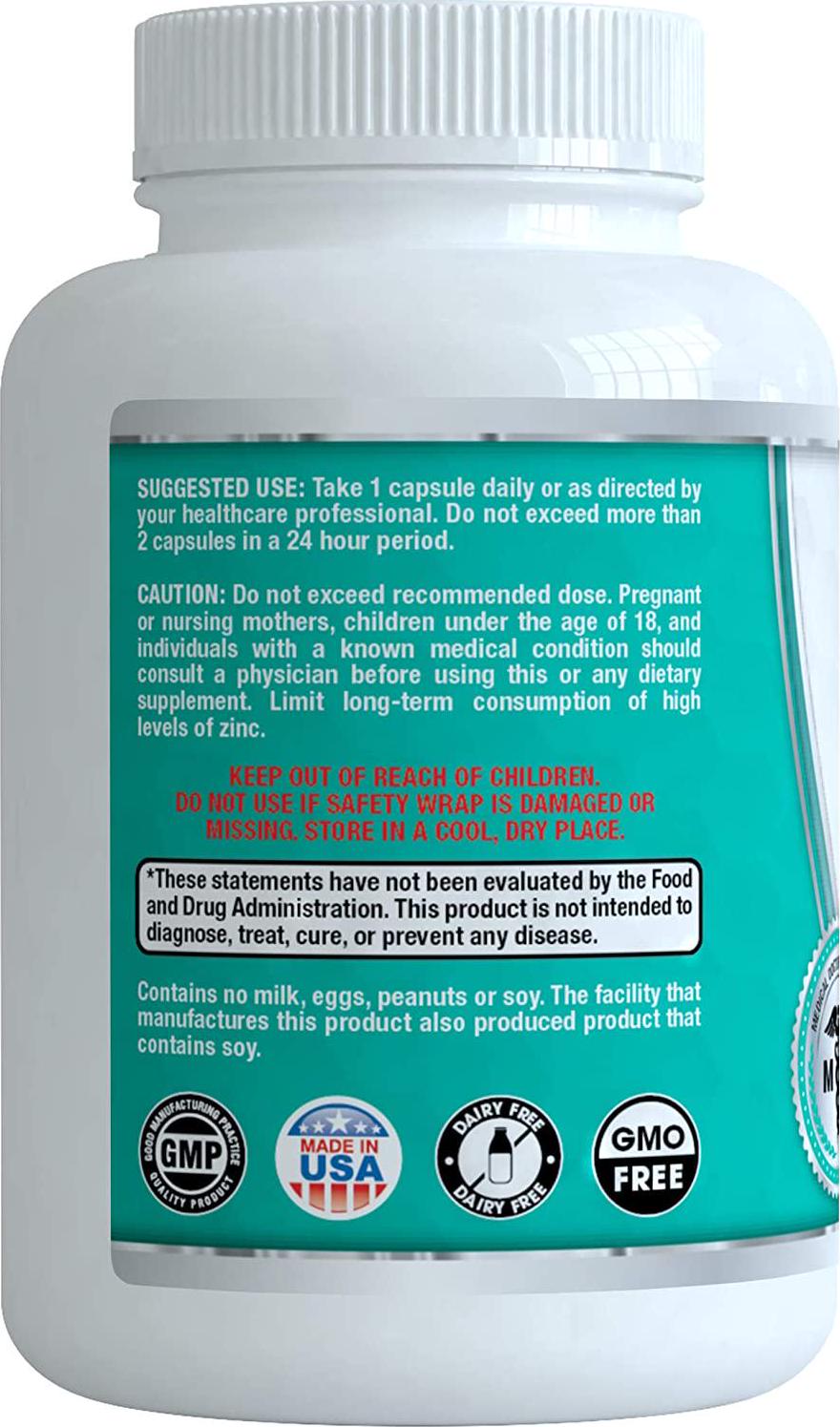 Zinc 30mg (High Potency) Supplement - Boost Immune System Adults Kids Safe Immune Support Alternative to Lozenge Liquid and Chewable Tablets