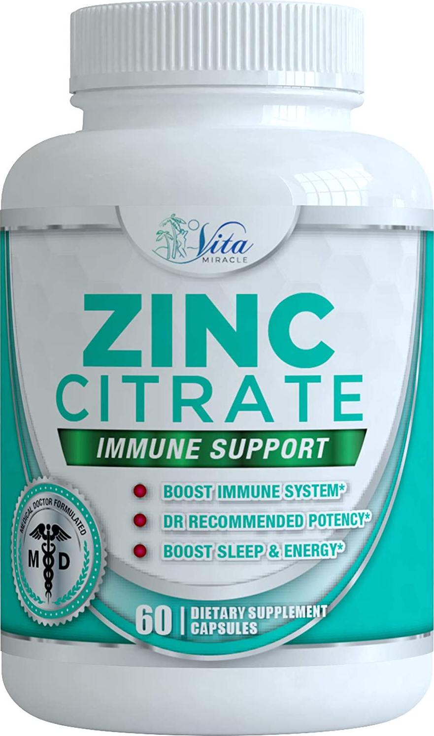 Zinc 30mg (High Potency) Supplement - Boost Immune System Adults Kids Safe Immune Support Alternative to Lozenge Liquid and Chewable Tablets