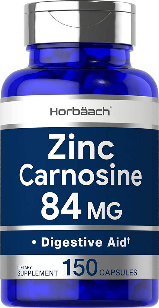 Zinc Carnosine Supplement | 84mg per Capsule | 150 Count | Non-GMO and Gluten Free | by Horbaach