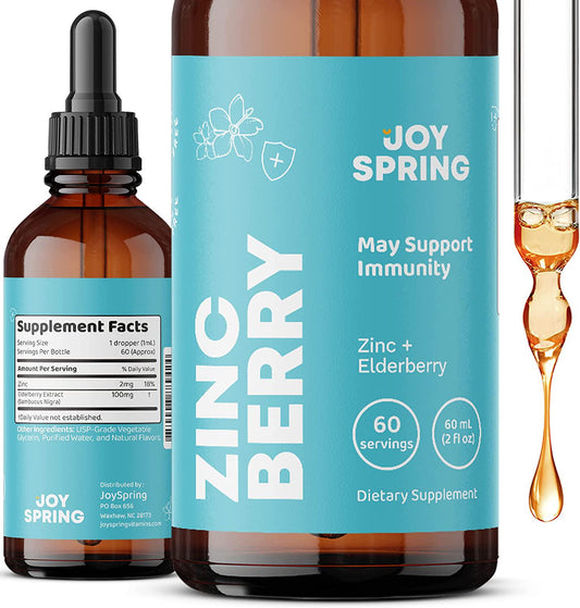 Zinc for Kids - Kids Vitamin C and Elderberry - Liquid Zinc Drops to Boost Children's Defense System