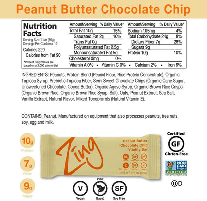 Zing Bars Plant Based Protein Bar | Variety Pack, 12 Count | Best Sellers - Top Flavors | High Protein and Fiber | Vegan, Gluten Free, Non GMO | Created by Professional Nutritionists