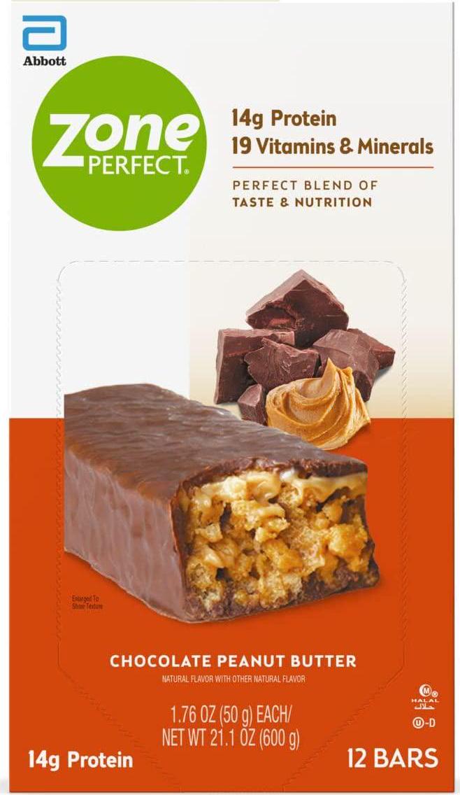 ZonePerfect Nutrition Snack Bars, High Protein Energy Bars, Chocolate Peanut Butter, 1.76 Ounce Bar, 12 Count