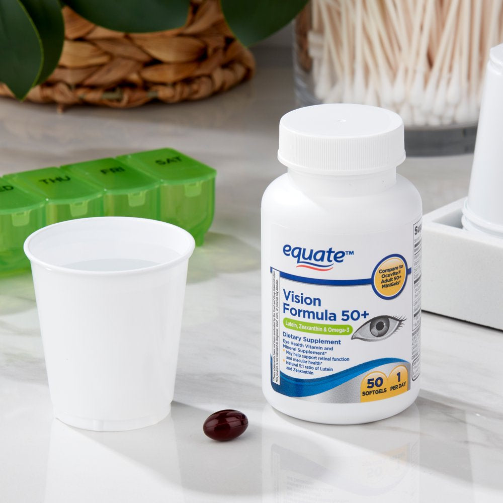 Equate Vision Formula 50+ Soft Gels Dietary Supplement, 50 Count