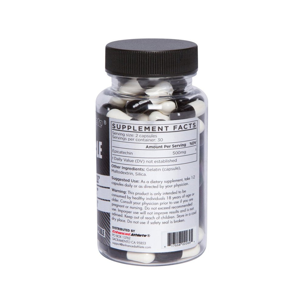 Enhanced Athlete Epimuscle - Natural Anabolic, Increase Lean Mass, Reduce Myostatin, 500Mg Pure Epicatechin 60 Caps.