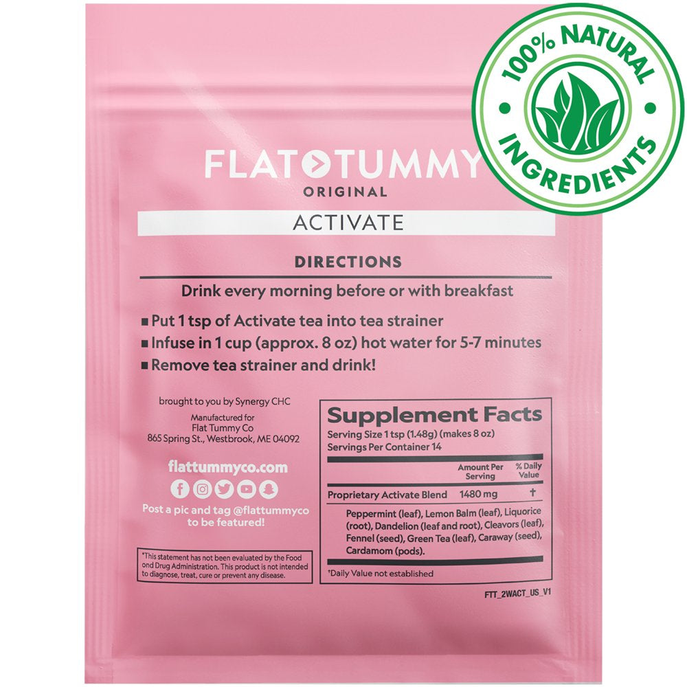 Flat Tummy 2-Step Detox Tea, 2 Week Program (20 Servings) – Detox Tea to Boost Energy, Speed Metabolism, Reduce Bloating - All Natural Detox Tea Cleanse W/ Green Tea, Dandelion, Fennel, & More