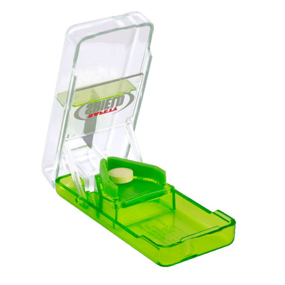 Ezy Dose Pill Cutter Safety-Shield, Cut Pills, Vitamins, Tablets, Assorted Colors
