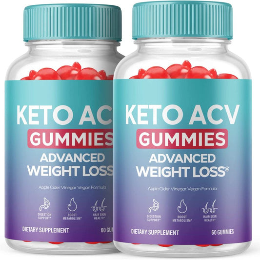 (2 Pack) Keto ACV Gummies - Energy & Focus Boosting Dietary Supplements for Weight Management & Metabolism - Fat Burn - 120 Gummies - Nutricity.com.au