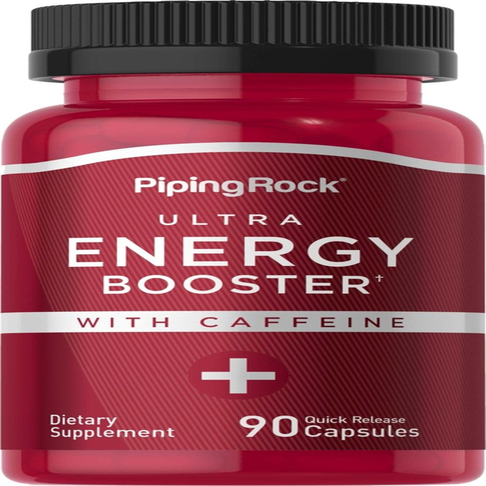 Energy Booster Supplement | 90 Capsules | with Caffeine | by Piping Rock