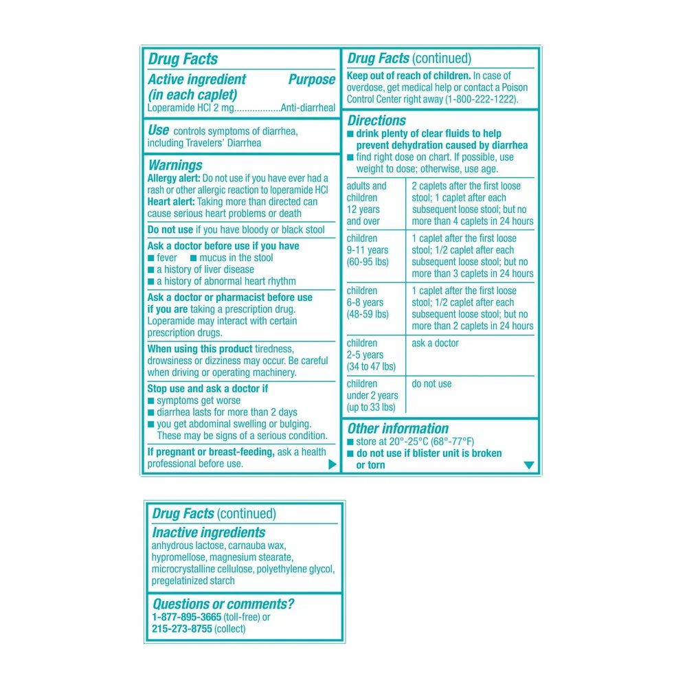 Imodium A-D Diarrhea Relief Caplets, Loperamide Hydrochloride, 24 Ct.