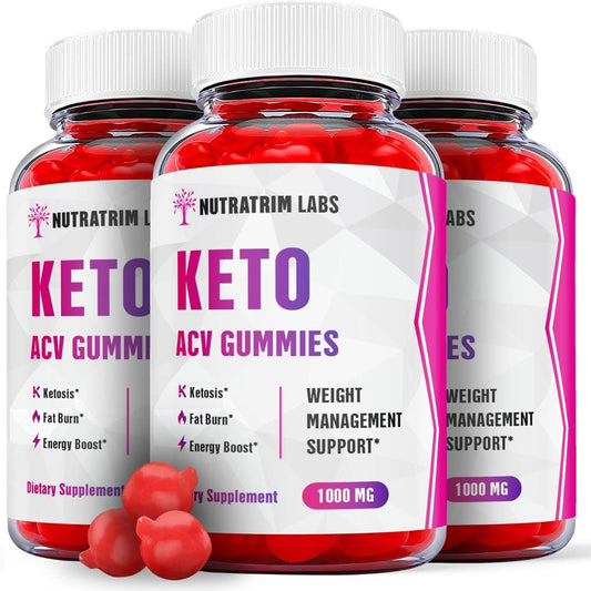 (3 Pack) Nutratrim Labs Keto ACV Gummies - Apple Cider Vinegar Supplement for Weight Loss - Energy & Focus Boosting Dietary Supplements for Weight Management & Metabolism - Fat Burn - 180 Gummies - Nutricity.com.au