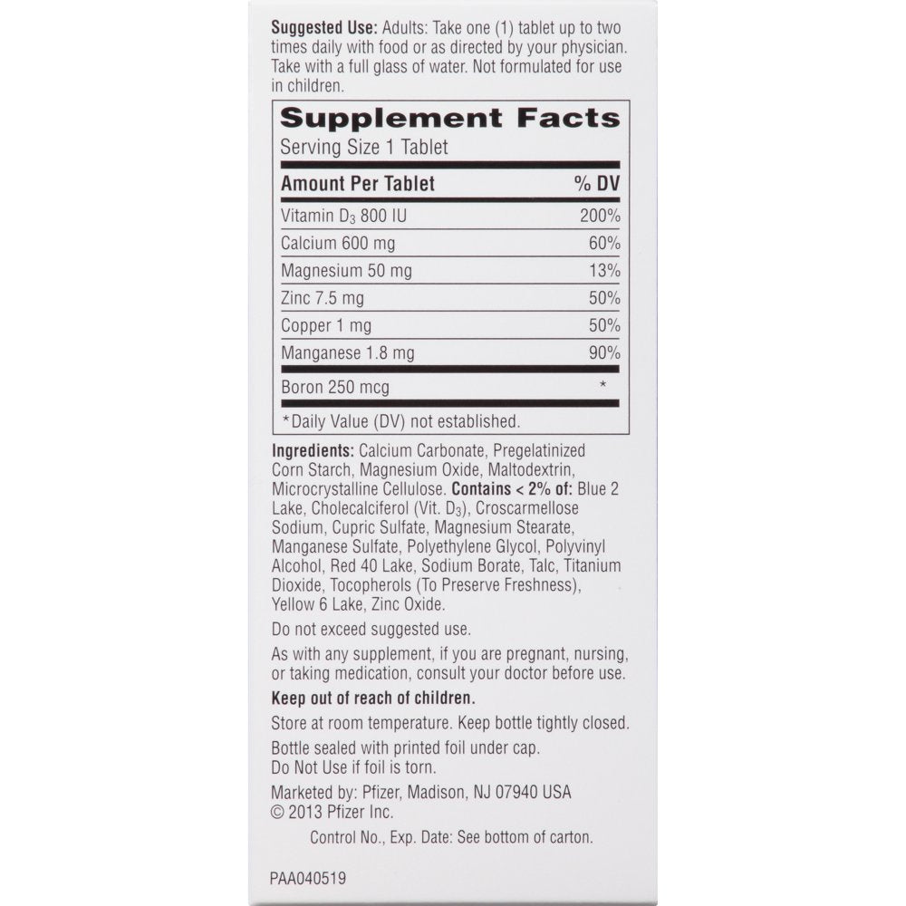 Caltrate Bone Health Advanced 600+D3 plus Minerals Calcium Tablets, 60 Ct