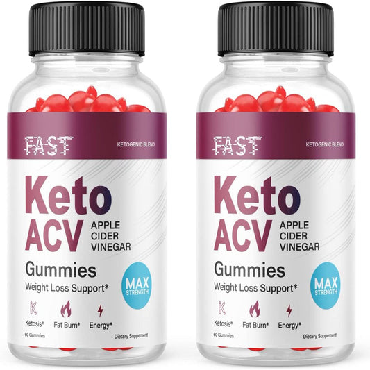 (2 Pack) Fast Keto ACV Gummies - Supplement for Weight Loss - Energy & Focus Boosting Dietary Supplements for Weight Management & Metabolism - Fat Burn - 120 Gummies - Nutricity.com.au