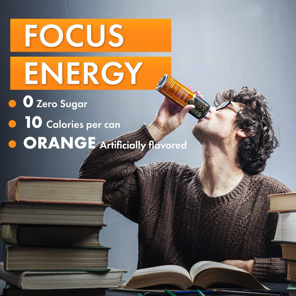 Focus Factor F29 Nootropic Focus + Energy Drink (Orange Flavor) – Sugar Free, Pack of 12 – Lightly Carbonated – 10 Calories per Serving – Nootropic Beverage