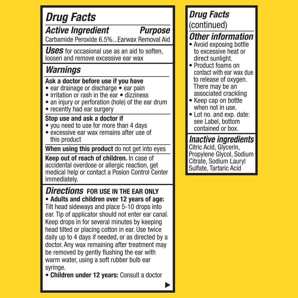 Equate Ear Drops Earwax Removal Aid, 0.5 Fl Oz