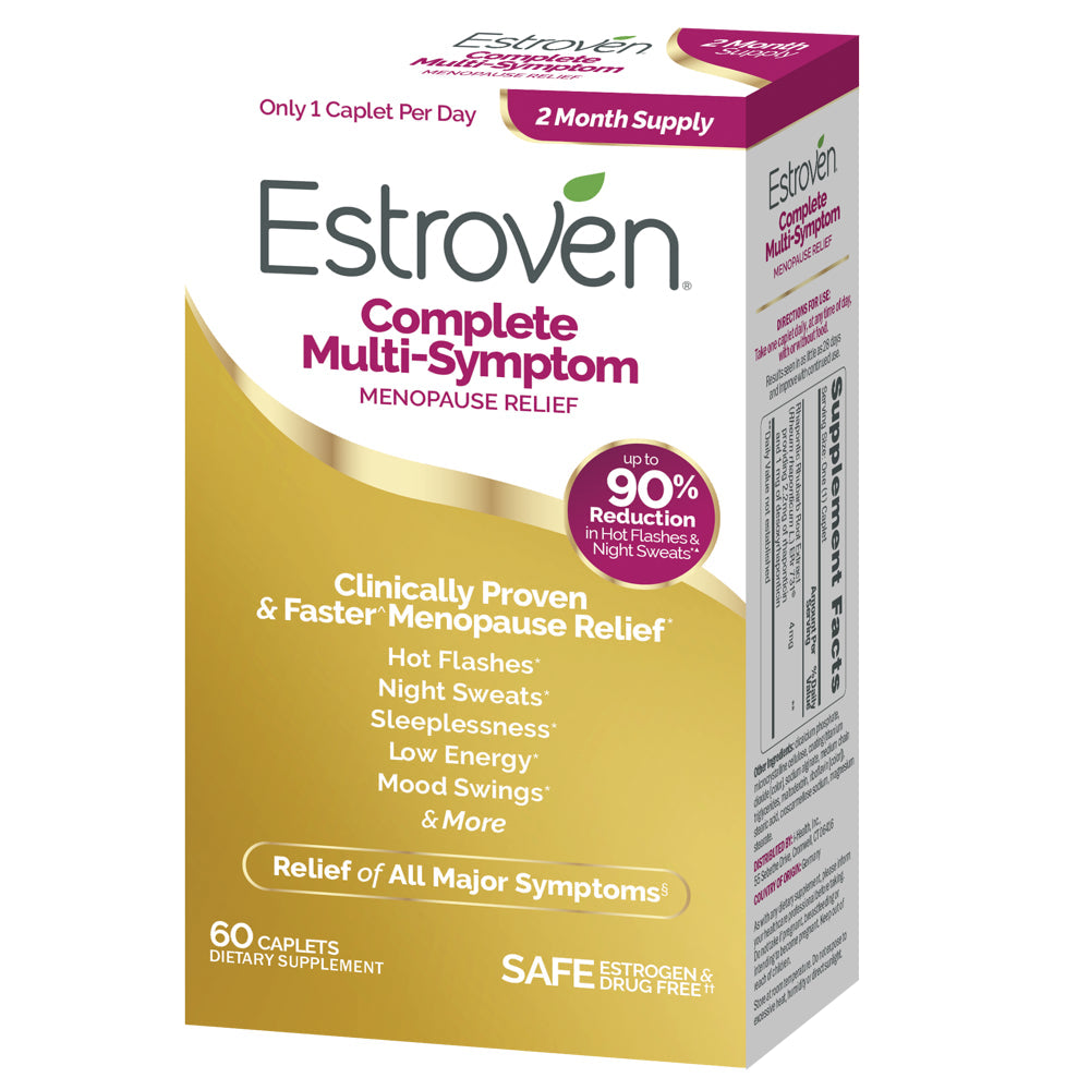 Estroven Complete Multi-Symptom Menopause Relief Caplets, 60 Count