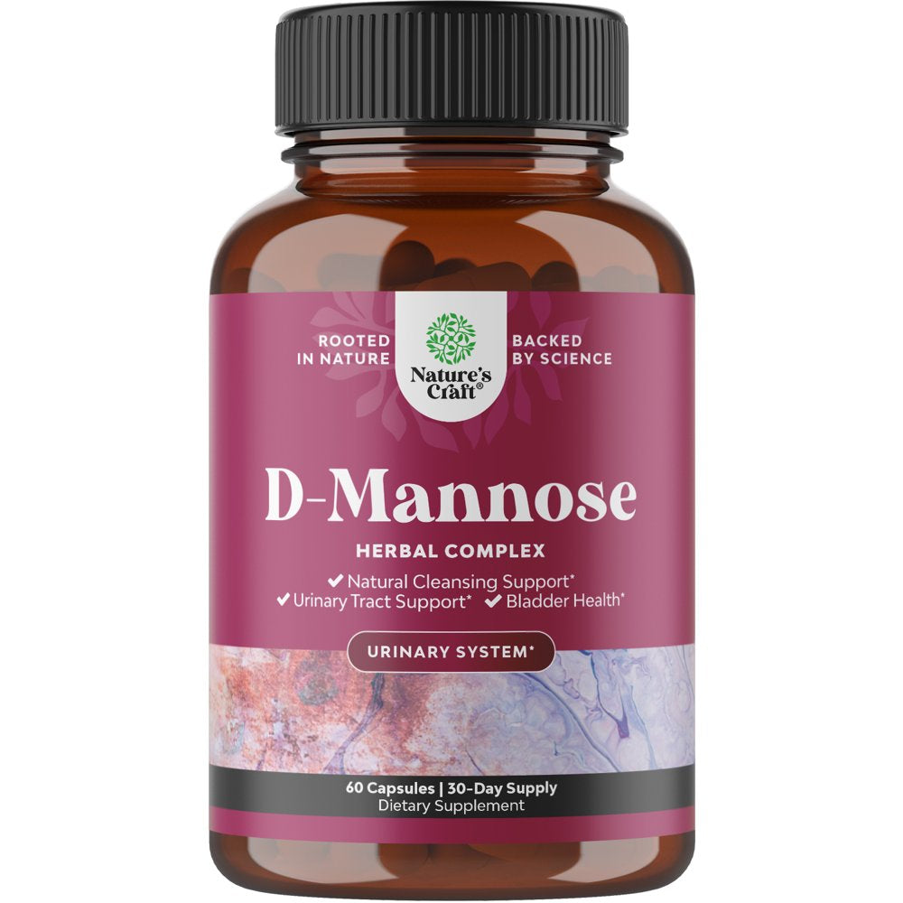 D Mannose with Cranberry Extract Capsules - D Mannose Capsules for Kidney Cleanse and Urinary Tract Health for Women - D-Mannose 1000Mg Capsules per Serving with Hibiscus & Dandelion (1 Month)