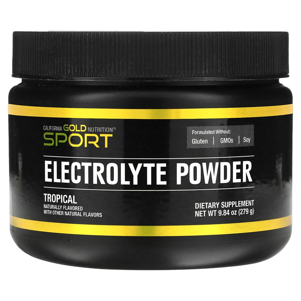 California Gold Nutrition SPORT - Electrolyte Powder, Natural Tropical, 9.84 Oz (279 G)