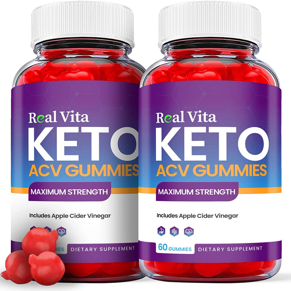 (2 Pack) Real Vita Keto ACV Gummies - Supplement for Weight Loss - Energy & Focus Boosting Dietary Supplements for Weight Management & Metabolism - Fat Burn - 120 Gummies - Nutricity.com.au