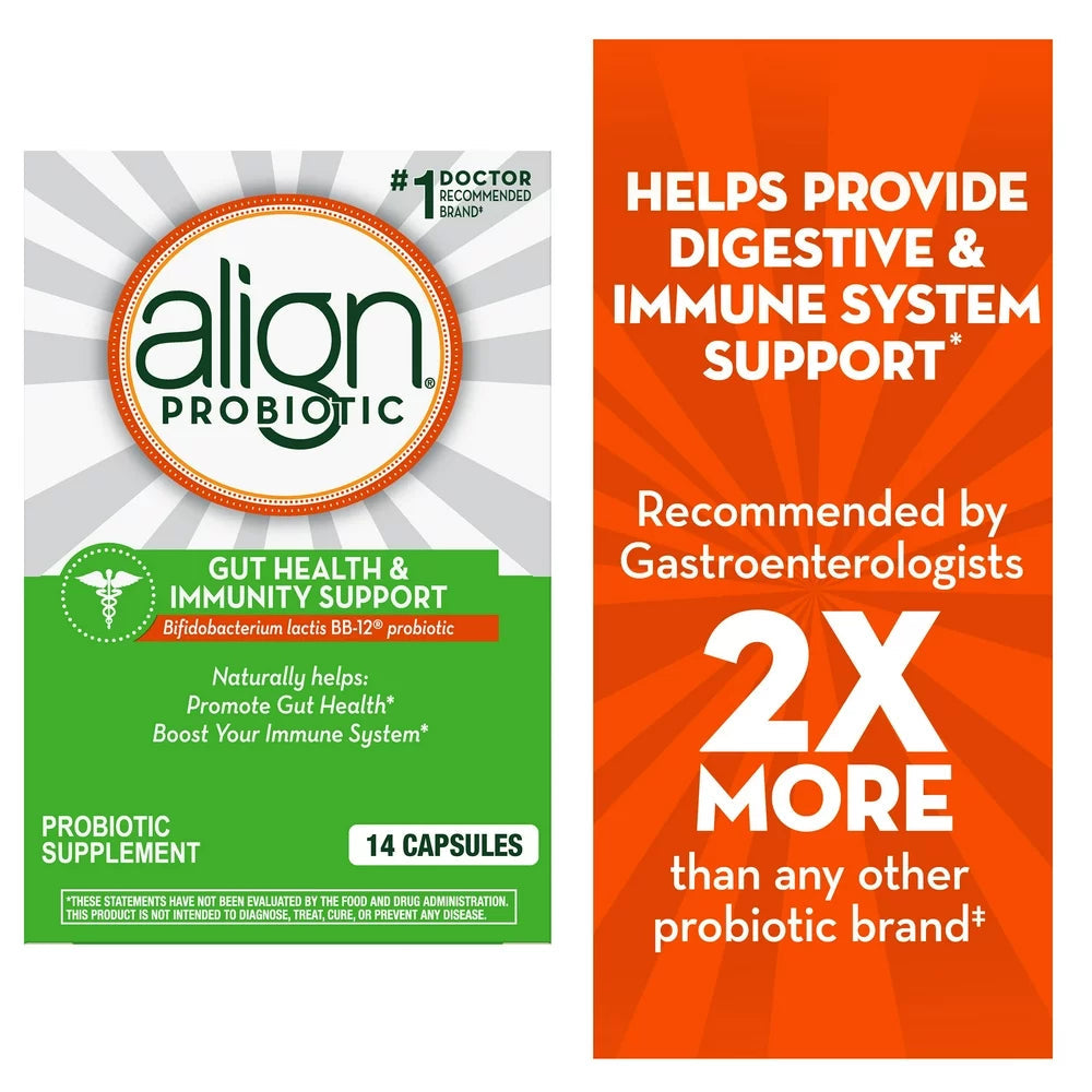 Align Probiotic Gut Health and Immunity Capsules, Unisex Daily Probiotic Supplement, 14 Ct