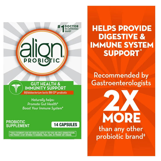 Align Probiotic Gut Health and Immunity Capsules, Unisex Daily Probiotic Supplement, 14 Ct