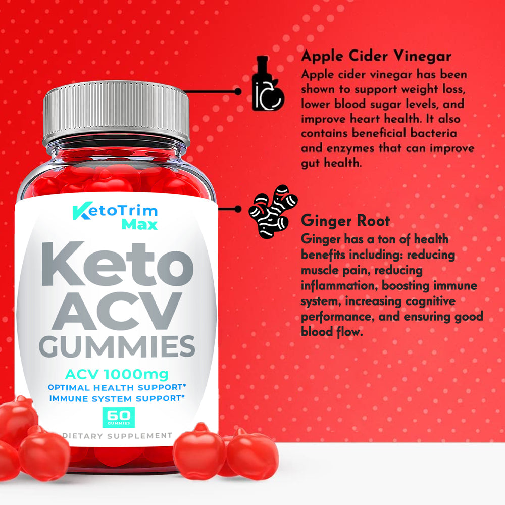 (3 Pack) Keto Trim Max Keto ACV Gummies - Supplement for Weight Loss - Energy & Focus Boosting Dietary Supplements for Weight Management & Metabolism - Fat Burn - 180 Gummies - Nutricity.com.au