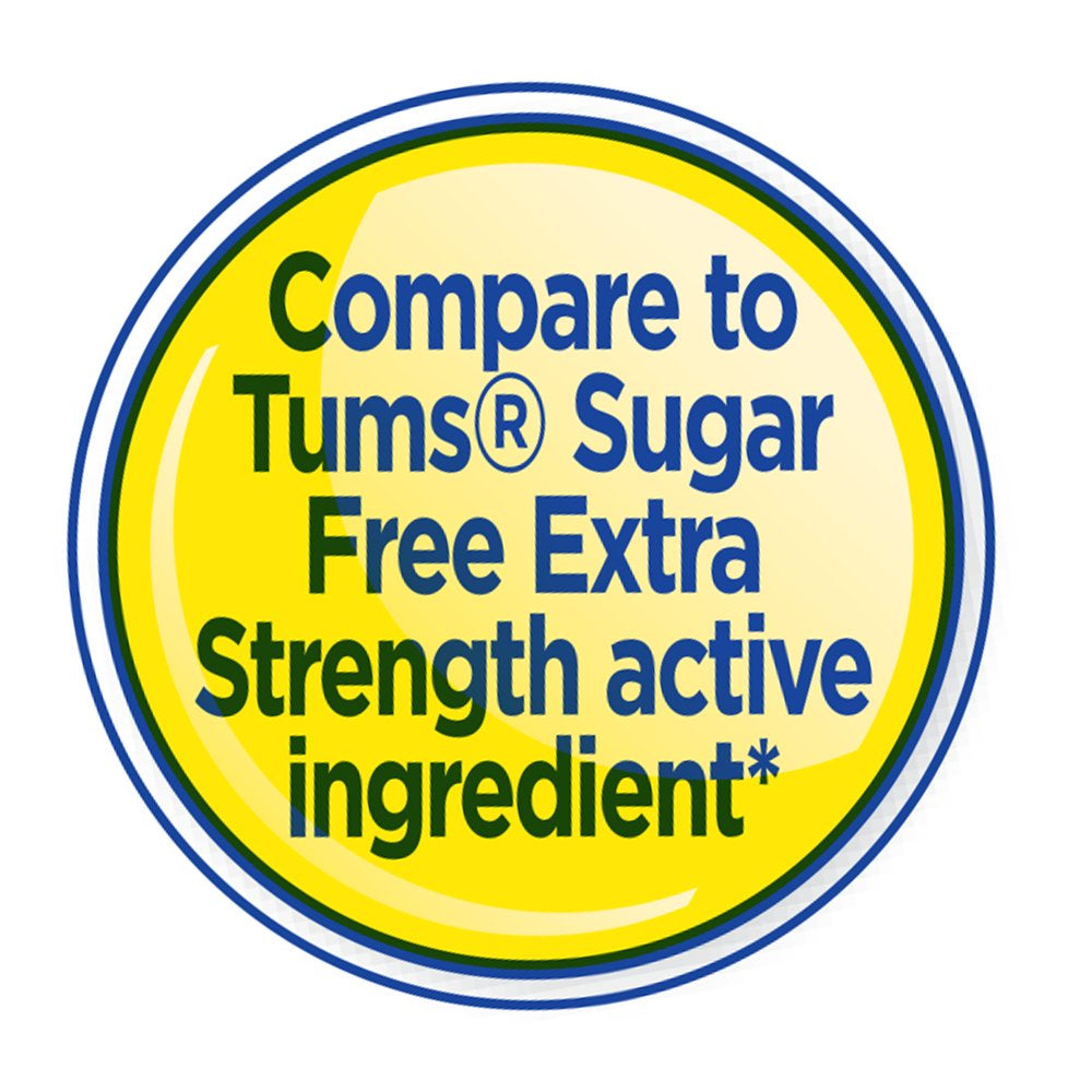 Equate Extra Strength Sugar-Free Antacid Chewable Tablets, Orange Cream,750 Mg, 90 Count