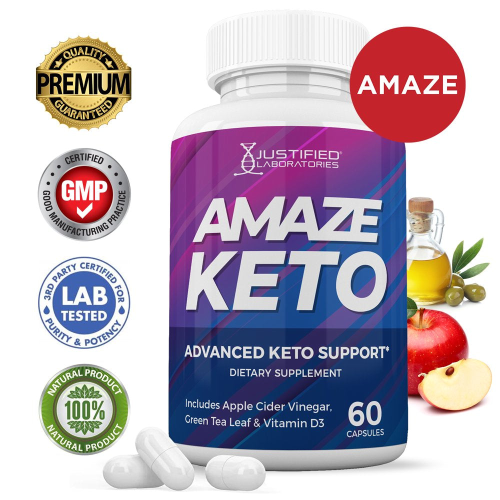 Amaze Keto ACV Pills 1275Mg Alternative to Gummies Dietary Supplement 60 Capsules
