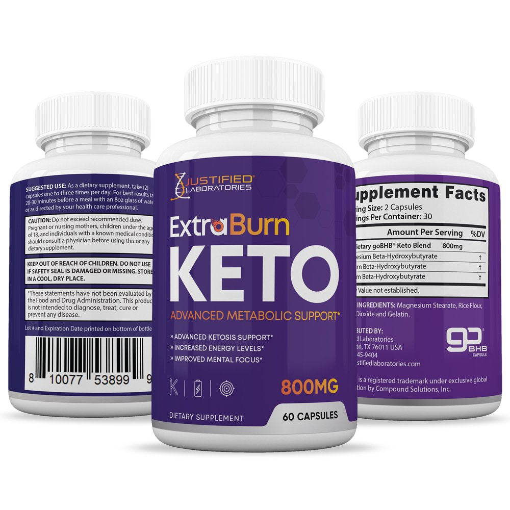 Extra Burn Keto Pills Includes Patented Gobhb® 60 Capsules