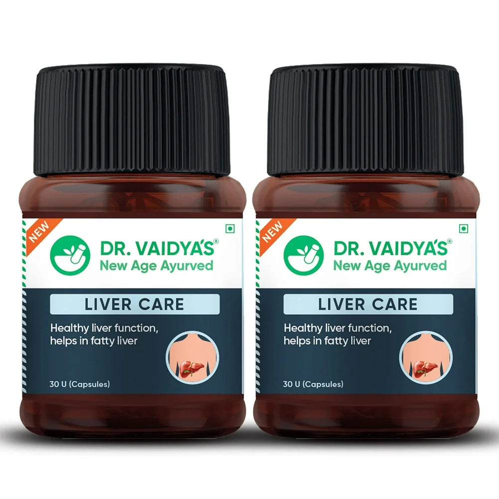 DR. VAIDYA'S New Age Ayurveda Liver Care - a Complete Liver Protector That Supports Liver Health and Helps with Fatty Liver Pack of 2 (30 Capsules)
