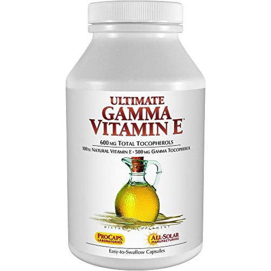Andrew Lessman Ultimate Gamma Vitamin E 60 Softgels - 500 Mg Gamma Tocopherol, Protective Vitamin E. Four High Potency Forms of Natural Tocopherols. Powerful Anti-Oxidant. No Synthetic