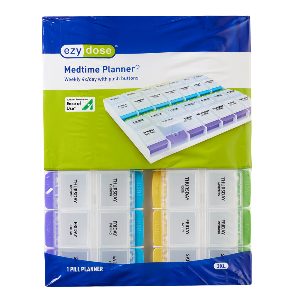 Ezy Dose Weekly (4X/Day) Push Button Pill Organizer (3XL)