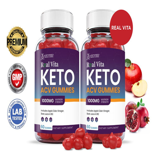 (2 Pack) Real Vita Keto ACV Gummies 1000MG Dietary Supplement 120 Gummys - Nutricity.com.au