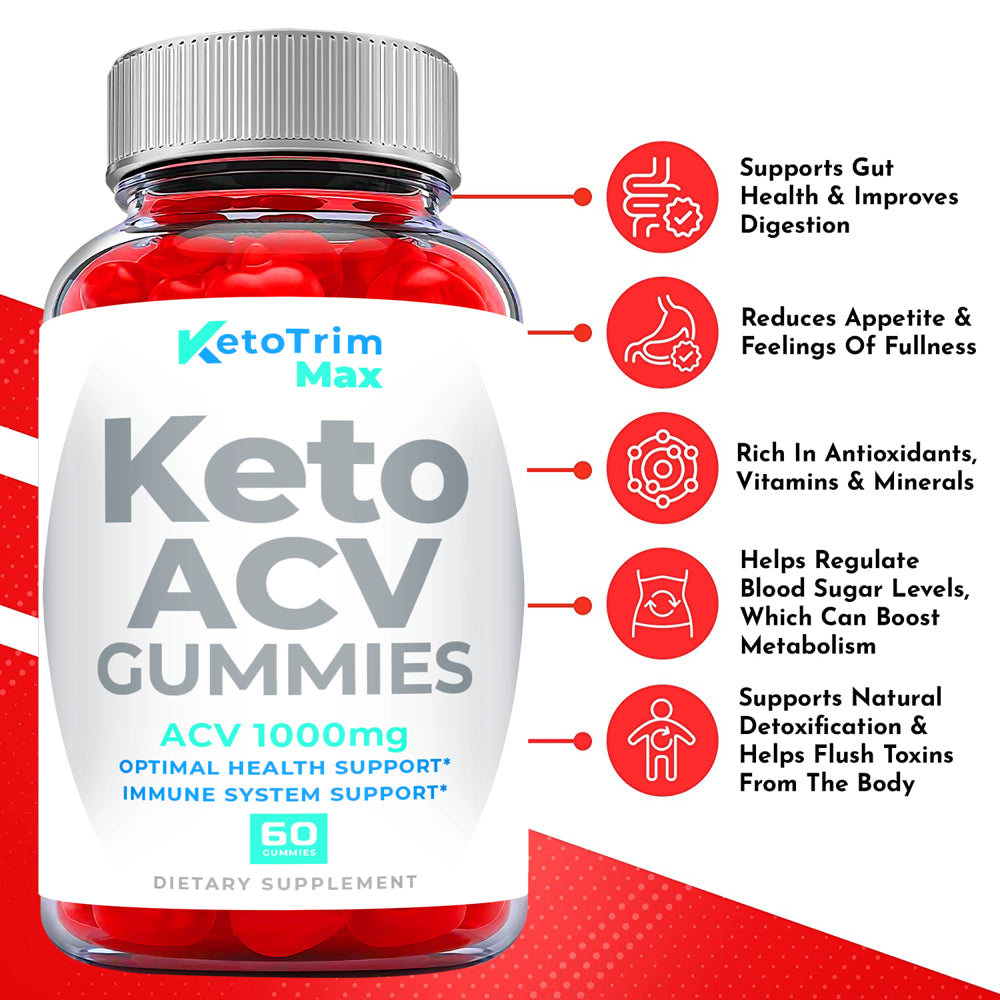 (2 Pack) Keto Trim Max Keto ACV Gummies - Supplement for Weight Loss - Energy & Focus Boosting Dietary Supplements for Weight Management & Metabolism - Fat Burn - 120 Gummies - Nutricity.com.au