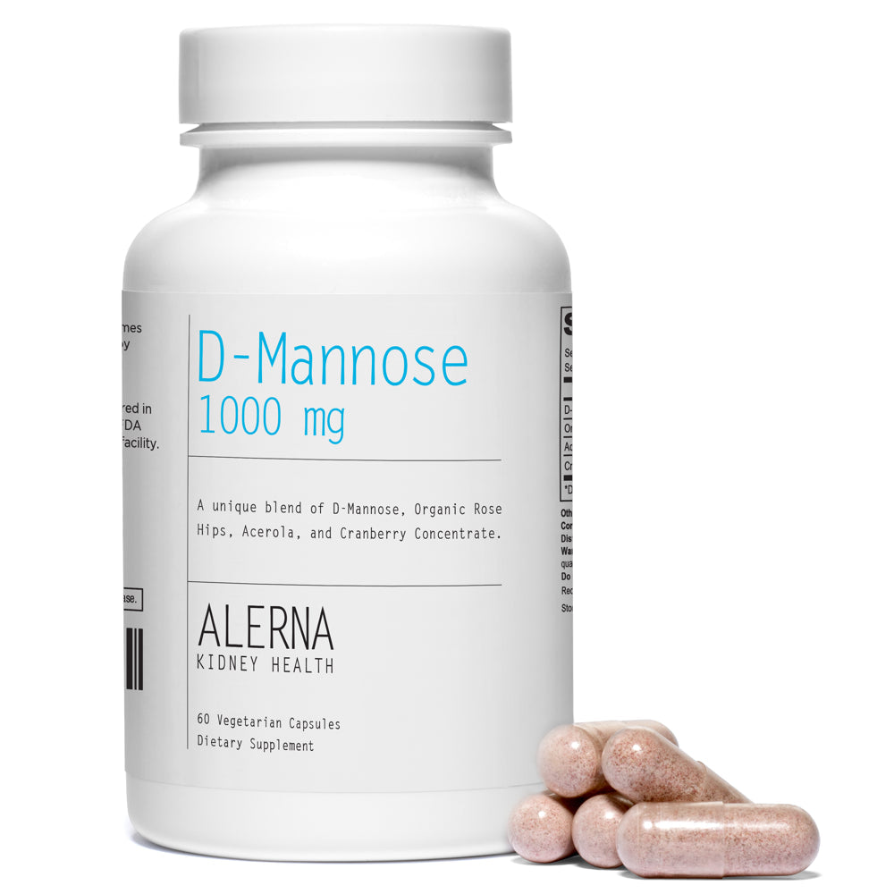 D-Mannose with Cranberry Extract 1000Mg, Urinary Tract Health, Kidney Cleanse, 60 Vegetarian Capsules
