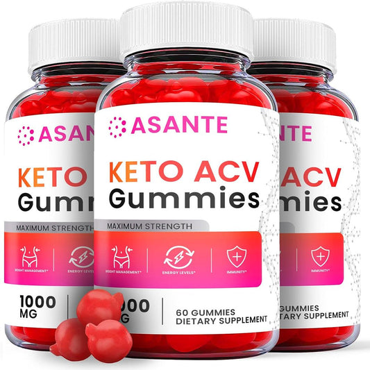 (3 Pack) Asante Keto ACV Gummies - Supplement for Weight Loss - Energy & Focus Boosting Dietary Supplements for Weight Management & Metabolism - Fat Burn - 180 Gummies - Nutricity.com.au