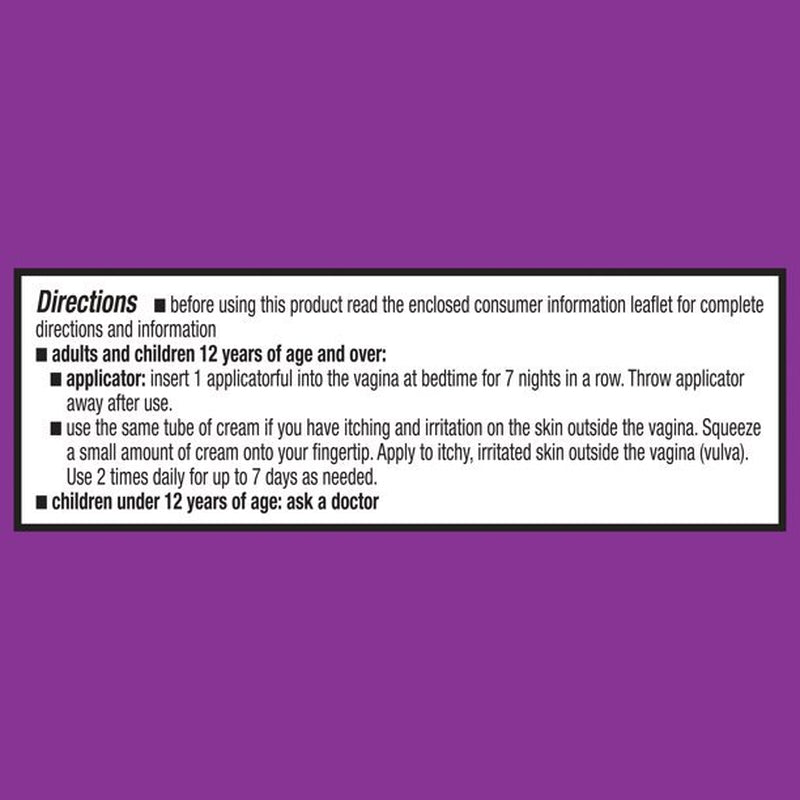 Equate Miconazole 7-Day Vaginal Cream with Disposable Applicators, 1.59 Oz, Yeast Infection Treatment