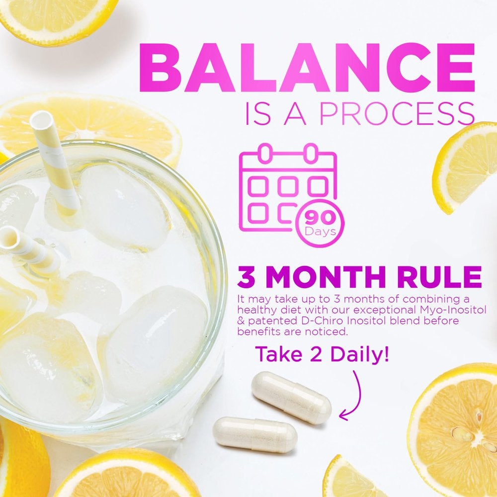 Myo-Inositol & D-Chiro Inositol, Premium 40:1 Ratio - 30 Day Supply, Vegan Ovarian Health & Hormone Support for Women, Myo Inositol Vitamin B8 Capsule, Inositol Blend Supplement - 60 Capsules