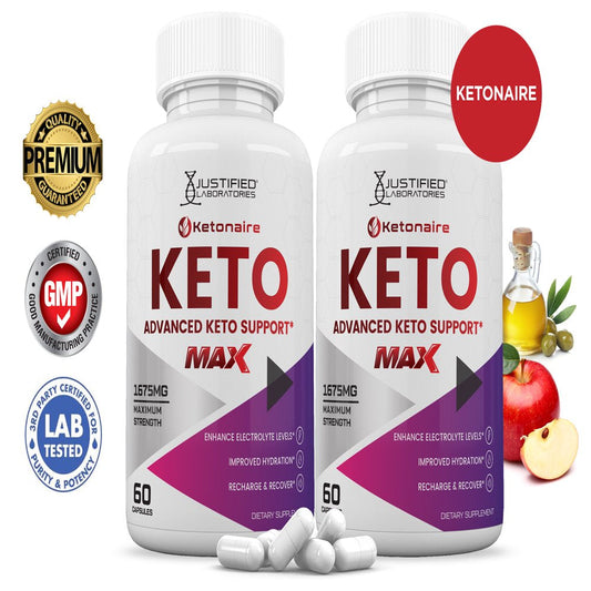 (2 Pack) Ketonaire Keto ACV MAX Pills 1675Mg Alternative to Gummies Dietary Supplement 120 Capsules - Nutricity.com.au