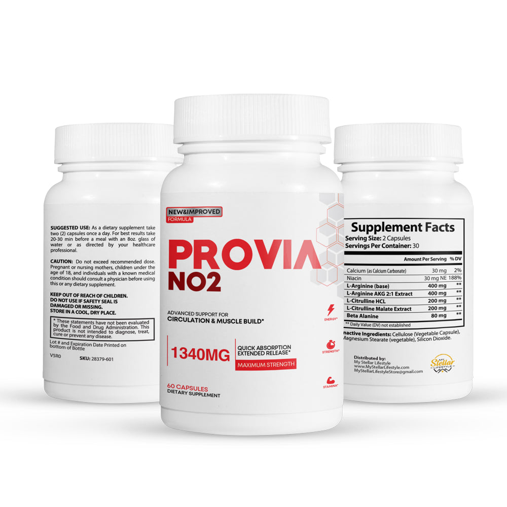Provia Max Male Virility and Vitality Support 2062Mg and Provia NO2 Boost 1340Mg