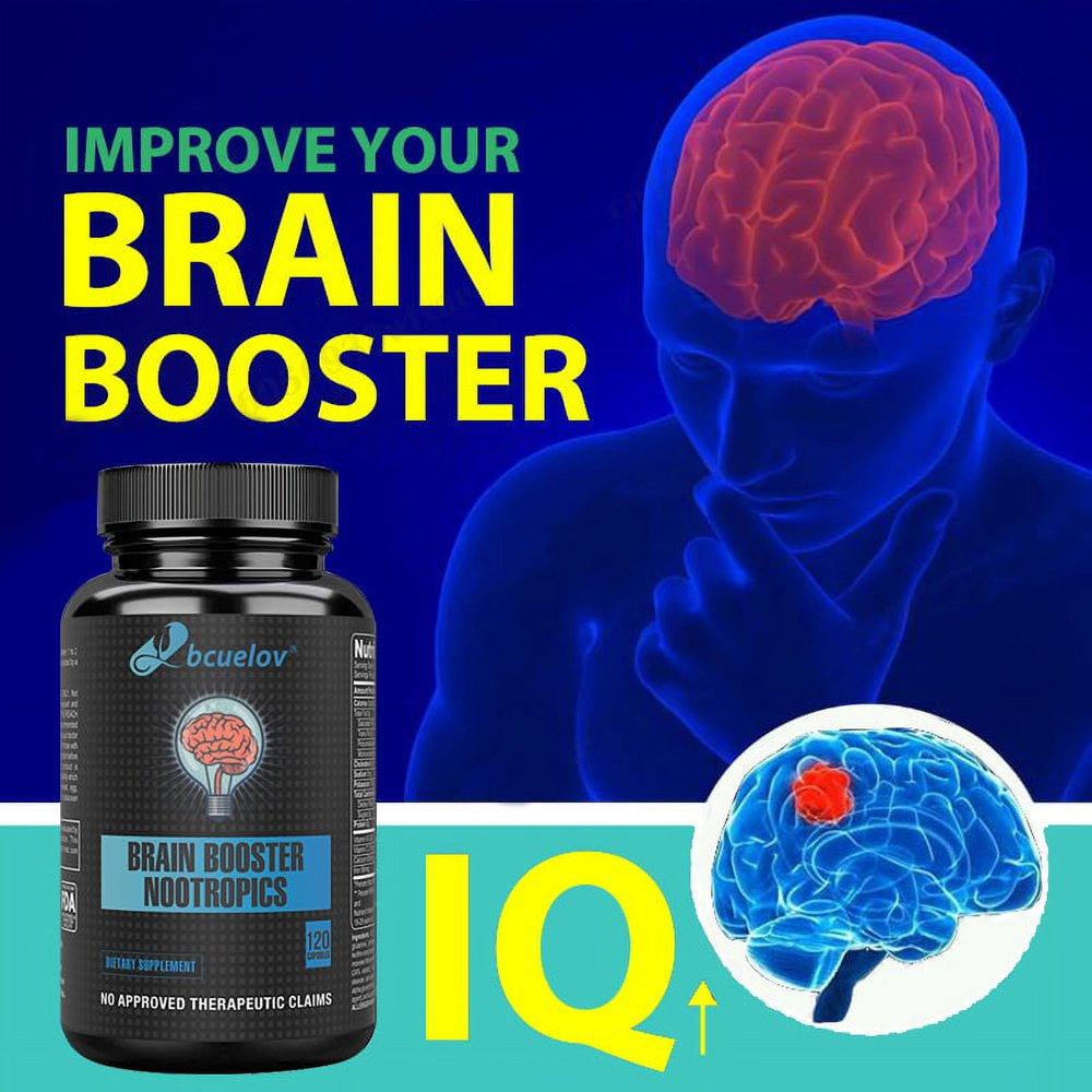 Super Nootropic Brain Booster Supplement - Enhance Focus, Boost Concentration & Improve Memory | Mind Enhancement with Ginkgo Biloba & St Johns Wort for Neuro Energy & IQ