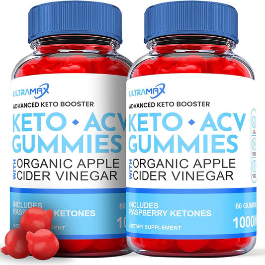 (2 Pack) Ultramax Keto ACV Gummies - Supplement for Weight Loss - Energy & Focus Boosting Dietary Supplements for Weight Management & Metabolism - Fat Burn - 120 Gummies - Nutricity.com.au