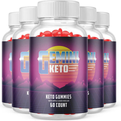 (5 Pack) Gemini Keto Gummies - Supplement for Weight Loss - Energy & Focus Boosting Dietary Supplements for Weight Management & Metabolism - Fat Burn - 300 Gummies