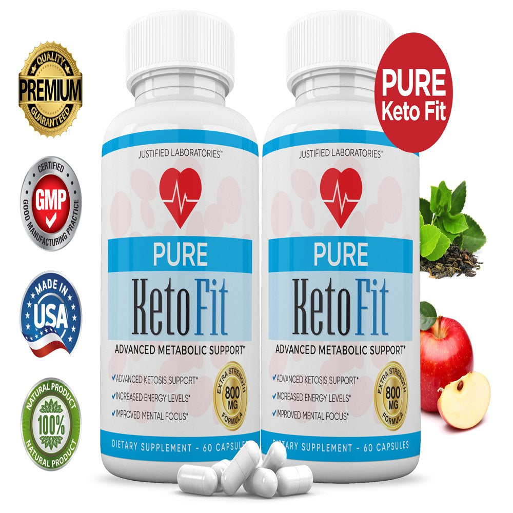 (2 Pack) Pure Keto Fit Pills Ketogenic Supplement Includes Gobhb Apple Cider Vinegar Macadamia Nut Oil and Green Tea Advanced Ketosis Support for Men Women 120 Capsules - Nutricity.com.au