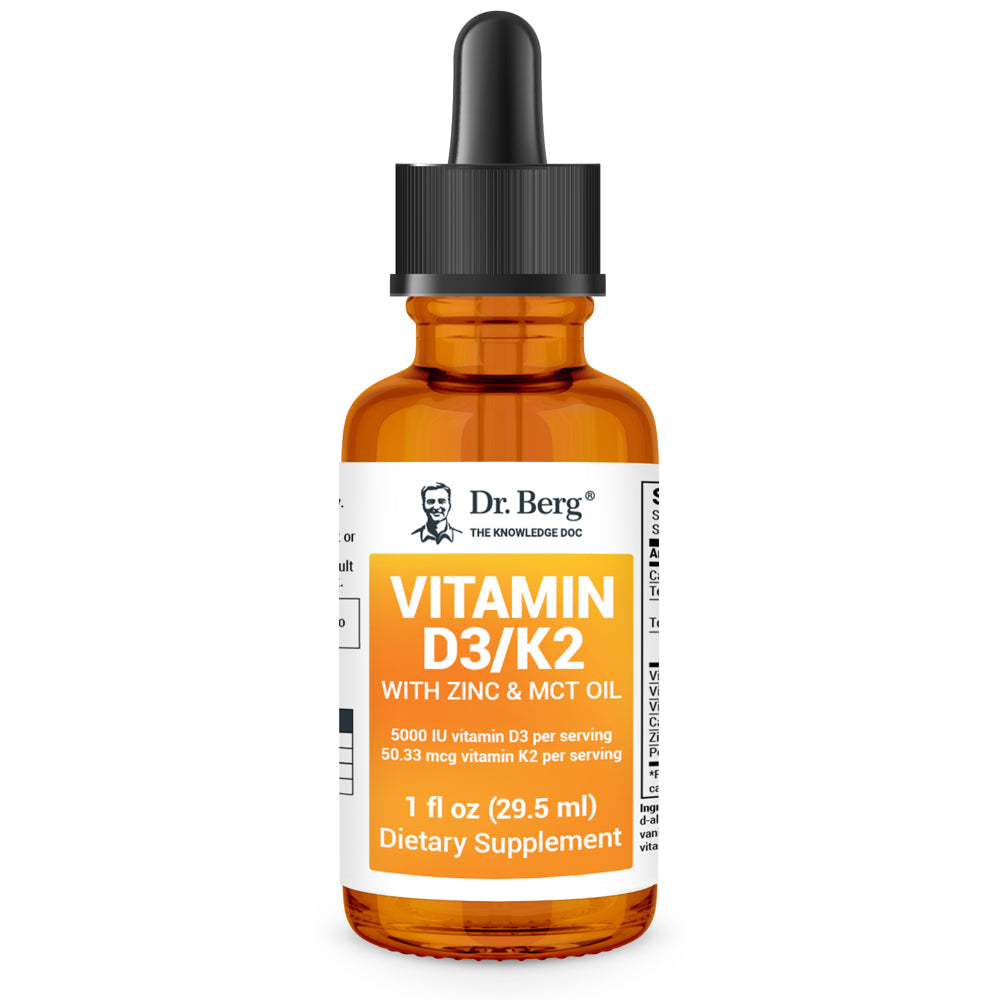 Dr. Berg'S Liquid Vitamin D3 & K2 Drops with Zinc & MCT Oil, 1 Fl Oz