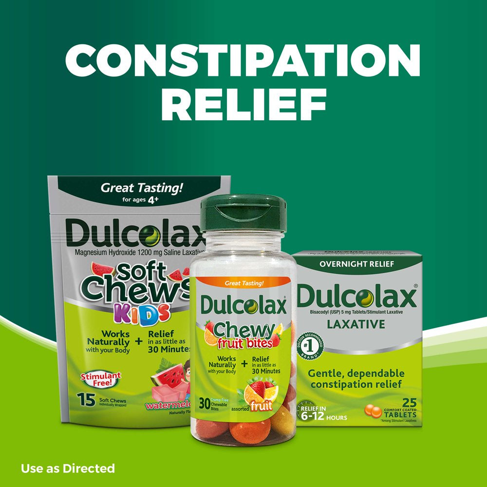 Dulcolax Pink Stimulant Laxative Tablets, Overnight Relief (25Ct)